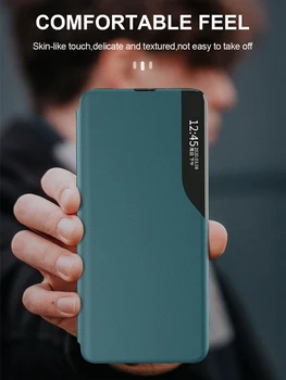 Grma Apversti Odos Smart Langą Padengti Redmi 8 Pastaba 8T 9 9S 9A 9C Pro Max Ultra Xiaomi Mi POCO X3 NFC Ultra 10 Magnetinių Atveju