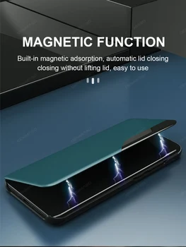 GRMA Veidrodis Smart View PU Odos Flip Cover For Samsung Galaxy S20 FE 5G S20 Ultra S10 S20 S8 S9 Plus Lite Magnetinio Langą Atveju
