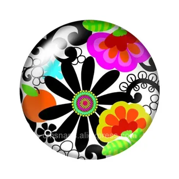 Grožio ColorfulPainting flower10pcs sumaišyti 12mm/16mm/18mm/25mm Turas photoglass cabochondemo butas backMaking išvadas ZB0987