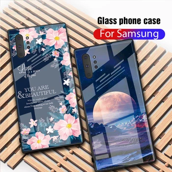 Grūdintas Stiklas Case For Samsung Galaxy Note 10 S10 S8 S9 Plus S10e A7 2018 Pastaba 9 8 10 Pro Atsparus Smūgiams Star Vietos Nuolydis Atveju