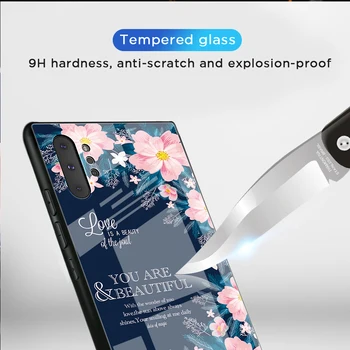 Grūdintas Stiklas Case For Samsung Galaxy Note 10 S10 Plius S8 S9 8 9 Blizgus Tamsintas Atveju 