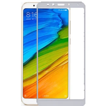 Grūdintas stiklas LCD padengti screen protector Vidrio 2D Visiškai Baltas Apima LCD Touch Už Xiaomi Redmi 5 PLIUS