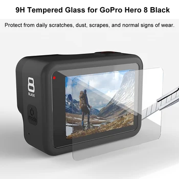 Grūdintas Stiklas Screen Protector, skirta GoPro Hero 8 Juodas Objektyvo Apsauga, Apsauginė Plėvelė Gopro8 Eiti pro 8 Kameros Priedai