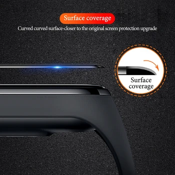 Grūdintas Stiklas Xiaomi Mi Juosta 5 Mi Band5 Miband5 Visą Lenktas Screen Protector Mi Juosta 5 3D Minkšta Stiklo Apsauginė Plėvelė