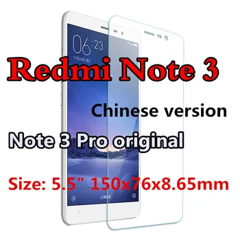 Grūdintas Stiklas Xiaomi Redmi 3 Pastaba Pro 152mm Pasaulio versija pastaba 3 SE Specialusis Leidimas Screen Protector 3 pastaba 150mm Originalas
