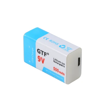 GTF 9V 1000mAh/500mAh USB Baterija Li-ion Įkraunama Baterija USB ličio baterija žaislas elektroninis gaminys, lašas laivybos