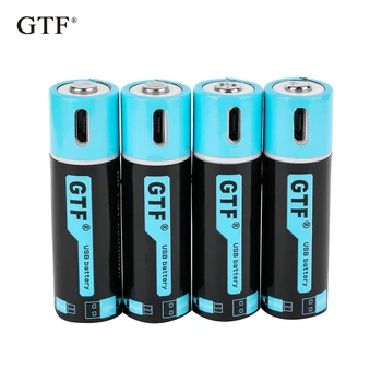 GTF1.5V USB AA li-ion Baterija 2550mwh 1500mah talpa li-polimero USB įkraunama ličio baterija usb USB kabelis