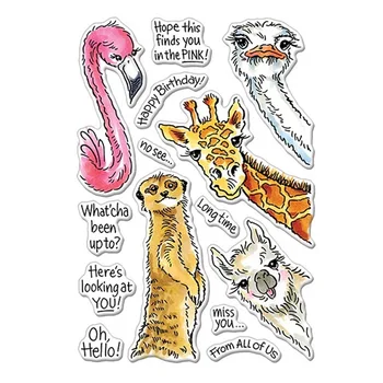 Gyvūnų Aiškių Ženklų užrašų knygelė Žirafa Flamingo Alpaka Antspaudų Ir Štampų, 