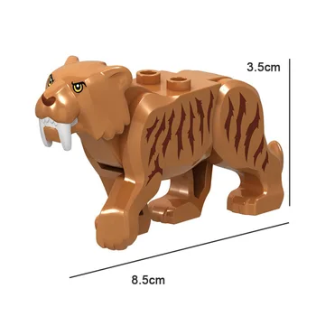 Gyvūnų Statybos Blokų, Plytų Mamutas Orangutan Tigras Dinozaurų Karvė, Vilkas Arklių Mini Pav Žaislas Vaikams, suderinamas su
