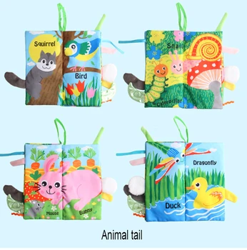 Gyvūnų Uodegos Stereo Minkšta Šluoste, Knygas Kūdikiams Žuvies Uodegos Vaikų Knygų Barška Ankstyvasis Ugdymas Švietimo Žaislai, Žaislai 0-12 Mėnesių
