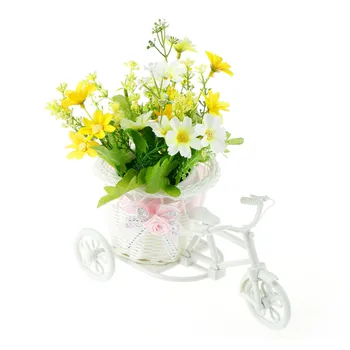 Gėlių Plastikiniai, Baltos Spalvos Triratį Dviratį Dizainas Gėlių Krepšelis Konteinerių Gėlių, Augalų Buveinės Weddding Apdailos Vaza