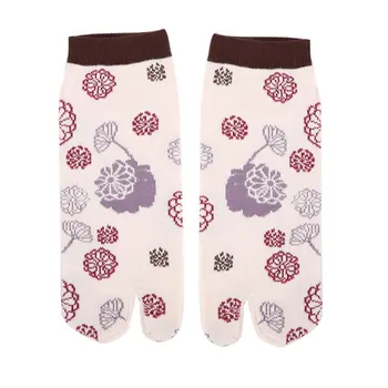 Gėlių spausdinti medvilnės dviejų kojų kojinių pora split toe kojinės Japonija dviejų pirštų kojinės tabi kojinės