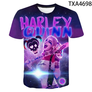 Harley Quinn Įdomu Marškinėliai Vyrams, Moterims, Vaikams, 3D Spausdinti marškinėliai Atsitiktinis Berniukas Mergina Vaikų Vasaros Mados Streetwear Viršūnes Tee