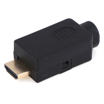 HD solderless galvos HDMI Male 19P Plug Breakout Solderless Terminals Jungtis Su Juodo Dangtelio Perdavimo terminalas
