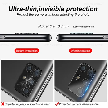 HD vaizdo Kameros Objektyvas Grūdintas Stiklas Protector For Samsung Galaxy A51 A71 51 71 Apsauginės plėvelės apie 