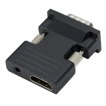 HDMI Female VGA Male Keitiklis su Audio Adapteris Remti 1080P Signalo Išvestis Multimedijos KOMPIUTERIS Nešiojamas, TV, Monitorius, Projektorius,