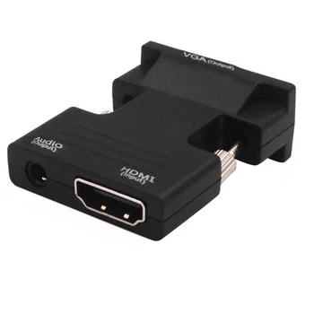 HDMI Female VGA Male Keitiklis su Audio Adapteris Remti 1080P Signalo Išėjimas Konverteris su Garso Kabeliai