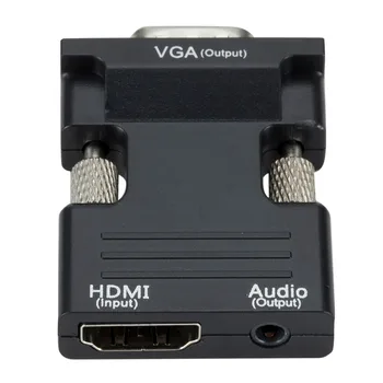 HDMI Female VGA Male Keitiklis su Audio Adapteris Remti 1080P Signalo Išvestis Multimedijos KOMPIUTERIS Nešiojamas, TV, Monitorius, Projektorius,