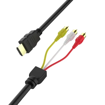 HDMI RCA Kabelis HDMI Male į 3RCA AV Composite Vyrų, M/V Jungties Adapteris Kabelio Laido Siųstuvas Nėra Signalo Konvertavimo Funkcija