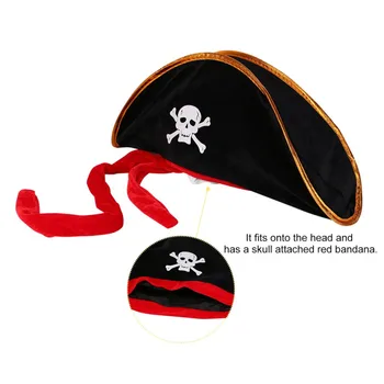 Helovinas priedai kaukolė skrybėlę karibų piratų skrybėlę kaukolė skrybėlę piratavimo bžūp Corsair bžūp šalies prekių Kostiumas Fancy Dress Šalis