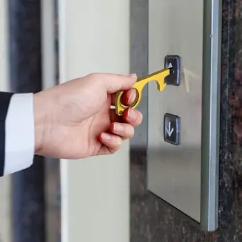 Higienos Vertus Metalo EDC Durų Atidarytuvas Daugiafunkcinis keychain Rankinių Įrankių atvirų durų priemonės vengia liesti karšto pardavimo