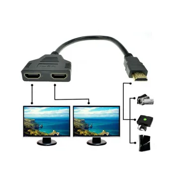 HIPERDEAL 1080P HDMI Port Vyrų ir 2 Moterys 1 2 Iš Skirstytuvo Kabelio Adapteris Keitiklis Dropship DN