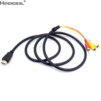 HIPERDEAL HDMI Male į 3RCA AV Composite Vyrų, M/V Jungties Adapteris Kabelio Laido Siųstuvas Oct30HW
