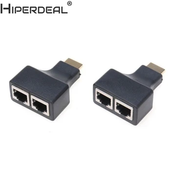 HIPERDEAL HDMI Per RJ45 CAT5e UTP CAT6 LAN Ethernet Balun Extender Kartotuvas - 1080p3D HD DN