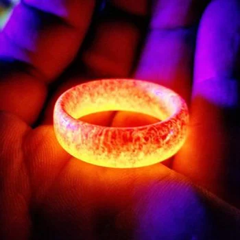HIYONG Mados Dervos žiedas Punk Šviesos Žiedas Spindinčią Tamsoje Vestuvių Juostoje Liuminescencinės Žiedai Moterims, Papuošalai Vyrams, Dovanų