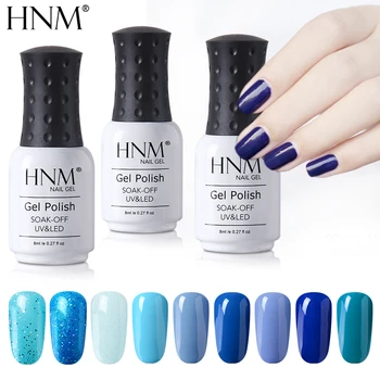 HNM 8ML Blue Serijos UV Gelis Nagų lakas Ilgalaikį UV LED Lako Esmalte Gelio LakPainting Manikiūro