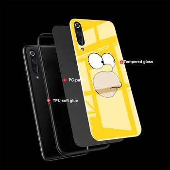 Homer Simpson Stiklo Atveju Xiaomi Redmi Pastaba 8T 9S 8 7 9 Pro Max K20 K30 5G Zoom 8A Grūdintas Telefono Narvuose Korpuso Cubrir Cas Krepšiai
