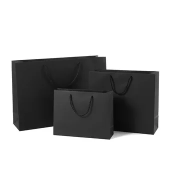 Horizontalus Vertikalus Tuščią Kraft Paper Bag Black Saldainių Krepšiai Vestuvių Malonių Dovanų Paketą Gimtadienio Apdailos Takeaway Krepšiai