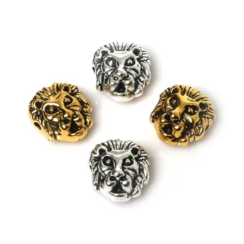 Hot - 10vnt/daug Senovinių Skiedra Aukso Spalvos Tibeto Liūtas, Liūtas, Leopardas Galvos Karoliukai, Metalinės Briaunos Metalo Pakabukai Papuošalai Priėmimo