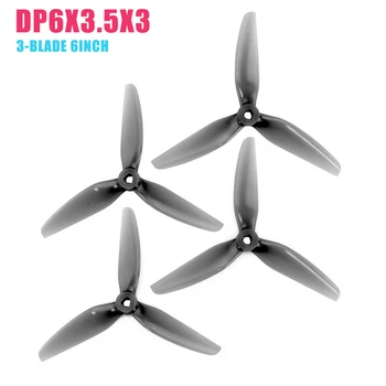 HQProp DP7X4X3/6X3.5X3/5.1X3.6X3 3-blade 7Inch/6Inch/5.1 Colių Poli Karbonatas POPO Sraigto 2CW+2CCW Šviesiai Pilka RC Drone
