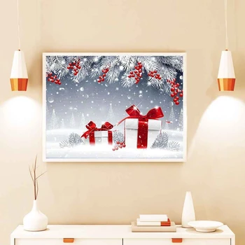 HUACAN Diamond Paintnig Kalėdų Dovana Kraštovaizdžio Žiemos Sniego Namų Puošybai kvadratiniu Gręžimo Išdėstymas Visiškai Rinkinys Sienos Stricker