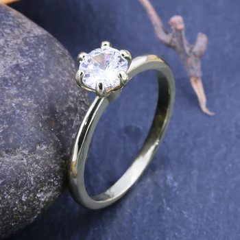 Huitan Pasjansas Klasikinis Vestuvių Žiedai Aukso Spalvos Gėlių Pumpurų Formos Aišku, Kubinis Cirkonis Akmuo, Romantišką Moterų Sužadėtuvių Žiedas