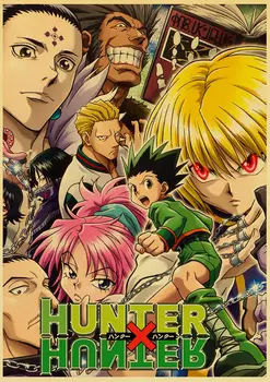 Hunter x Hunter Plakatas Populiarus Klasikinis Japonų Anime Namų Dekoro Retro Plakato Spaudinių Kraft Popieriaus, Sienos Menas Namų Kambario Dekoro