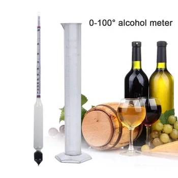 Hydrometer Testeris Derliaus matavimo butelis Nustatyti Priemones, Alcoholmeter Alkoholio Matuoklis Koncentracijos Matuoklis 0-50/0-100 hydrometer