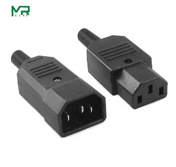 IEC 10A 250V Tiesiai Kabelio Jungtis Rewireable C13 C14 Plug Rewirable Maitinimo lizdas 3 pin AC Lizdas