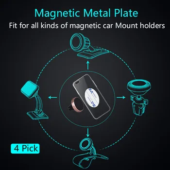 IKSNAIL Black Metalo Plokštė Lipdukas Pakeisti Magnetinio Automobilio Kalno Magnetas Telefono Laikiklio Stovas Aksesuaras Apskrito Kvadrato Ketaus Plokštė