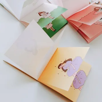 In Cute Girl Stilius Animacinių filmų Lipni Pastaba nelipnia Tearable Pastaba Popieriaus Memo Pranešimą Notepad Paketas Dovana Mokyklos Raštinės reikmenys