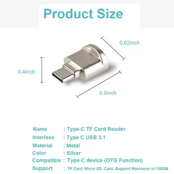 Ingelon c tipo micro sd Kortelių Skaitytuvą, Metalo OTG Adapterio Atminties TF Cardreader USB C Telefonai, usb, microsd adapteris Dropshipping