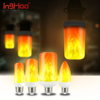 IngHoo tikroviškos liepsnos lemputės dinaminis liepsnos poveikis, mirksi lemputės, virtuvės, miegamojo apšvietimas šalies šalies atmosfera, šviesos