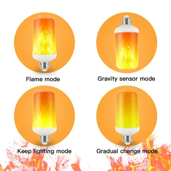 IngHoo tikroviškos liepsnos lemputės dinaminis liepsnos poveikis, mirksi lemputės, virtuvės, miegamojo apšvietimas šalies šalies atmosfera, šviesos