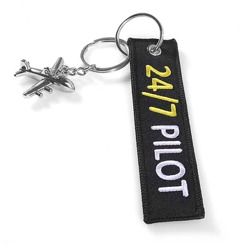 INŽINIERIUS Key Chain Anahtarlik Etiketė Siuvinėjimas Keychain su Metalo Plokštumos Key Chain Aviacijos Dovanos Automobilio Keychains