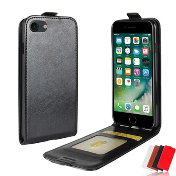 IPhone 7 8 Prabanga Vertikalus Flip Case Cover for iPhone 7 8 plius TPU Odinis Telefono Atvejais Magnetinių Kortelių Lizdas Savininko Kišenėje Rubisafe