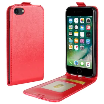IPhone 7 8 Prabanga Vertikalus Flip Case Cover for iPhone 7 8 plius TPU Odinis Telefono Atvejais Magnetinių Kortelių Lizdas Savininko Kišenėje Rubisafe