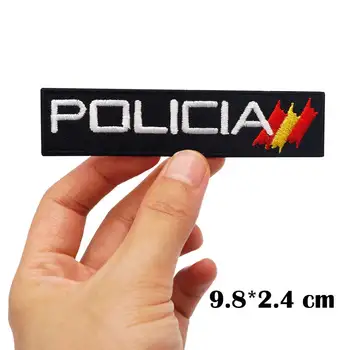 Ispanijos policija karūna VĖLIAVOS PLEISTRAS geležies pagrindo juokinga punk rock išsiuvinėti baikerių motociklo lopai liemenė