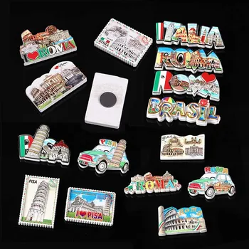 Italija Romų Šaldytuvas Magnetai, Turistinių Suvenyrų italijos pizos Brasil 3d Dervos Magnetinio Šaldytuvas lipdukai namų apdailos, dovanos