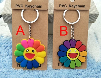IVYYE 1PCS Spalvinga Saulėgrąžų Anime Key Chain PVC Pav paketų prižiūrėtojų raktinę mielas Žaislai Keychain Keyholder Gimtadienio Dovana Unisex NAUJAS
